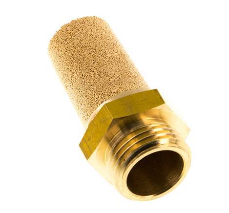 Silenciador Neumático de Bronce Sinterizado G1/2'' Conexión de Latón [2 Piezas]