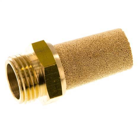 Silenciador Neumático de Bronce Sinterizado G1/2'' Conexión de Latón [2 Piezas]