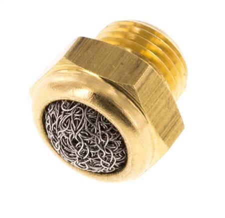 Silenciador Neumático Compacto de Latón G1/8'' 1.4301 Malla Metálica [5 Piezas]