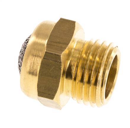 Silenciador Neumático Compacto de Latón G1/4'' 1.4301 Malla Metálica [5 Piezas]