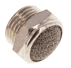Silenciador Neumático Compacto de Latón Niquelado G1/2'' 1.4301 Malla Metálica [2 Piezas]