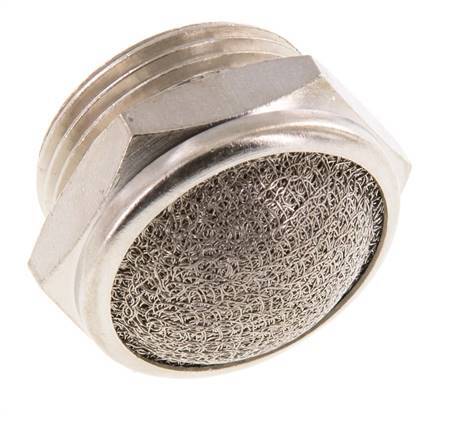 Silenciador Neumático Compacto de Latón Niquelado G3/4'' 1.4301 Malla Metálica