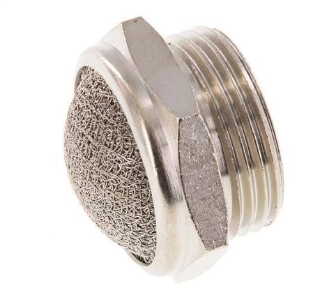 Silenciador Neumático Compacto de Latón Niquelado G3/4'' 1.4301 Malla Metálica