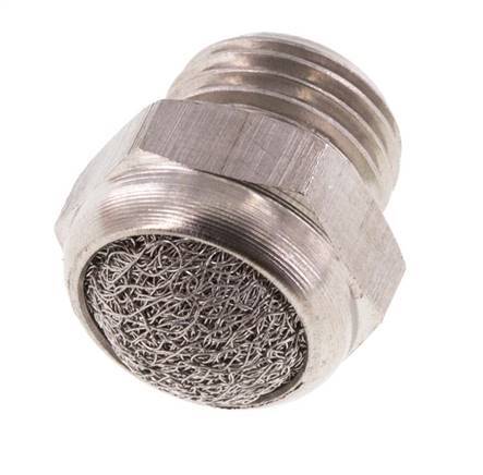Silenciador Neumático Compacto de Acero Inoxidable G1/4'' 1.4301 Malla