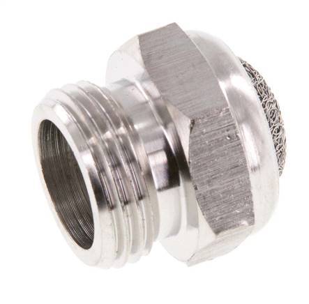 Silenciador Neumático Compacto de Acero Inoxidable G3/8'' 1.4301 Malla Metálica