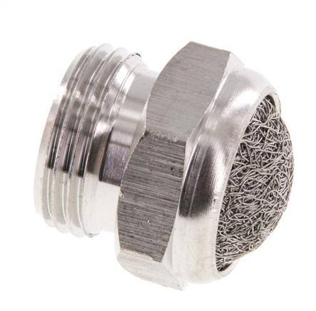 Silenciador Neumático Compacto de Acero Inoxidable G3/8'' 1.4301 Malla Metálica