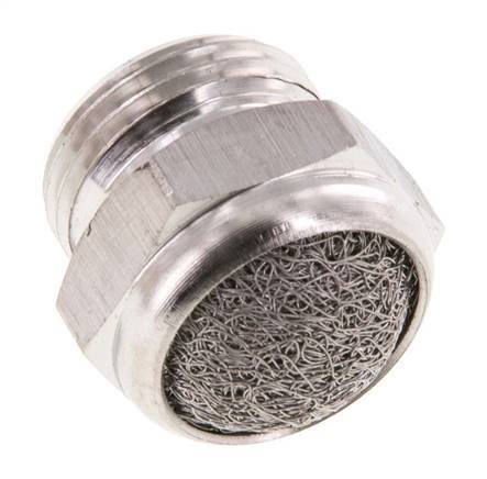 Silenciador Neumático Compacto de Acero Inoxidable G3/8'' 1.4301 Malla Metálica