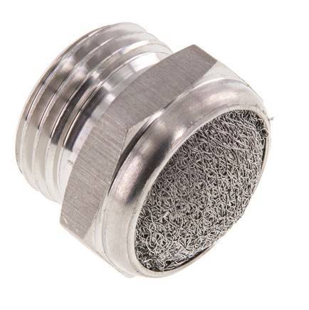 Silenciador Neumático Compacto de Acero Inoxidable G1/2'' 1.4301 Malla Metálica