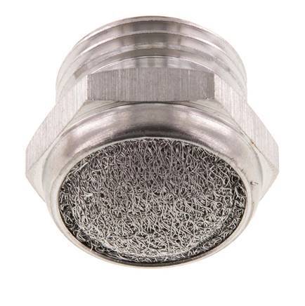 Silenciador Neumático Compacto de Acero Inoxidable G1/2'' 1.4301 Malla Metálica