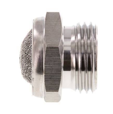 Silenciador Neumático Compacto de Acero Inoxidable G1/2'' 1.4301 Malla Metálica