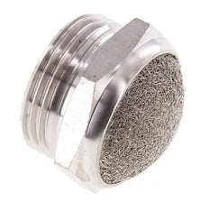 Silenciador Neumático Compacto de Acero Inoxidable G1'' 1.4301 Malla Metálica