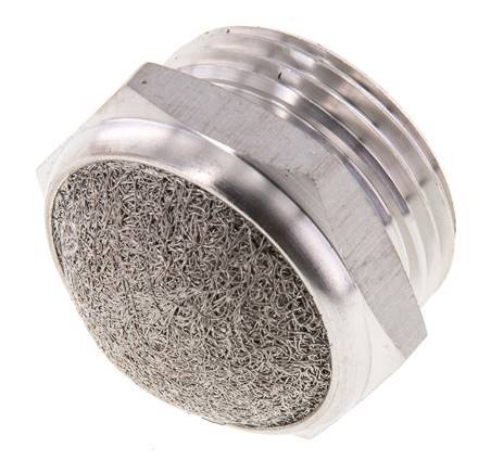 Silenciador Neumático Compacto de Acero Inoxidable G1'' 1.4301 Malla Metálica