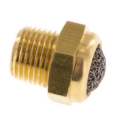Silenciador Neumático Compacto de Latón NPT 1/8'' 1.4301 Malla Metálica [5 Piezas]