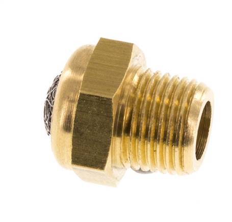 Silenciador Neumático Compacto de Latón NPT 1/8'' 1.4301 Malla Metálica [5 Piezas]