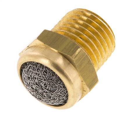 Silenciador Neumático Compacto de Latón NPT 1/4'' 1.4301 Malla Metálica [5 Piezas]