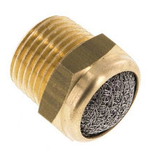 Silenciador Neumático Compacto de Latón NPT 3/8'' 1.4301 Malla Metálica [2 Piezas]