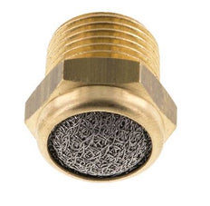 Silenciador Neumático Compacto de Latón NPT 3/8'' 1.4301 Malla Metálica [2 Piezas]