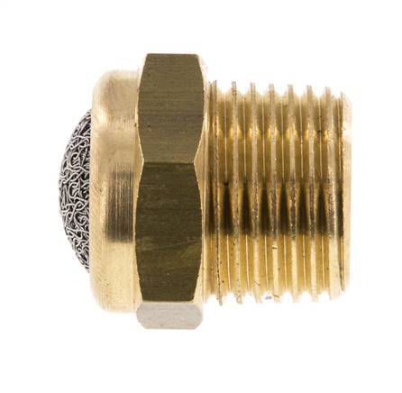 Silenciador Neumático Compacto de Latón NPT 3/8'' 1.4301 Malla Metálica [2 Piezas]