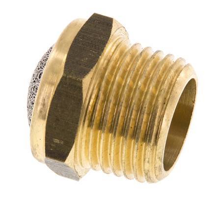 Silenciador Neumático Compacto de Latón NPT 1/2'' 1.4301 Malla Metálica [2 Piezas]