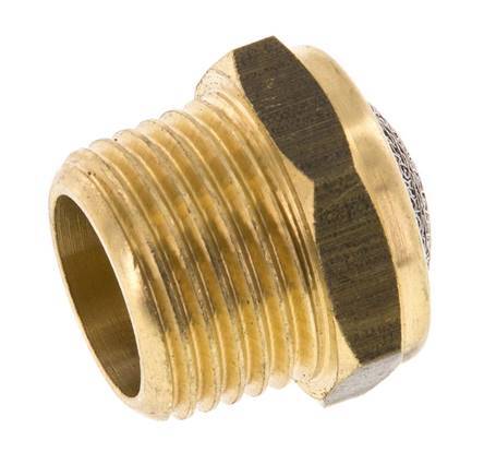 Silenciador Neumático Compacto de Latón NPT 1/2'' 1.4301 Malla Metálica [2 Piezas]