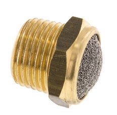 Silenciador Neumático Compacto de Latón NPT 1/2'' 1.4301 Malla Metálica [2 Piezas]