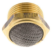 Silenciador Neumático Compacto de Latón NPT 1'' Malla Metálica 1.4301