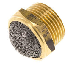 Silenciador Neumático Compacto de Latón NPT 1'' Malla Metálica 1.4301