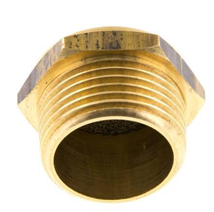 Silenciador Neumático Compacto de Latón NPT 1'' Malla Metálica 1.4301