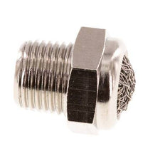 Silenciador Neumático Compacto de Latón Niquelado NPT 1/8'' 1.4301 Malla Metálica [5 Piezas]