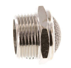 Silenciador Neumático Compacto de Latón Niquelado NPT 3/4'' Malla Metálica 1.4301