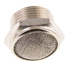 Silenciador Neumático Compacto de Latón Niquelado NPT 3/4'' Malla Metálica 1.4301