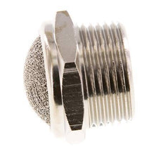 Silenciador Neumático Compacto de Latón Niquelado NPT 3/4'' Malla Metálica 1.4301