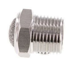 Silenciador Neumático Compacto de Acero Inoxidable NPT 1/2'' 1.4301 Malla Metálica