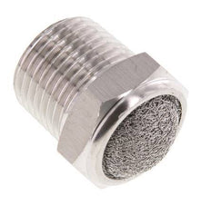 Silenciador Neumático Compacto de Acero Inoxidable NPT 1/2'' 1.4301 Malla Metálica