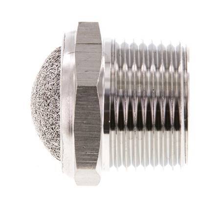 Silenciador Neumático Compacto de Acero Inoxidable NPT 3/4'' 1.4301 Malla Metálica