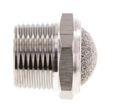 Silenciador Neumático Compacto de Acero Inoxidable NPT 3/4'' 1.4301 Malla Metálica