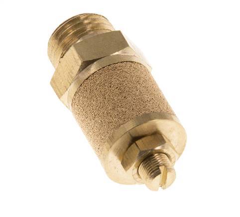 Silenciador de Control de Flujo de Latón G1/4'' con Tuerca de Bloqueo