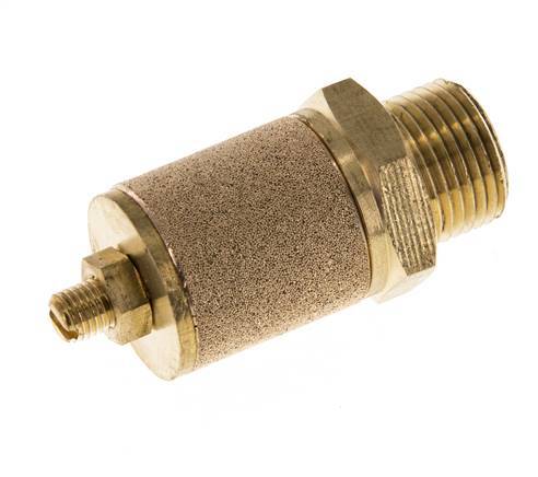 Silenciador de Control de Flujo de Latón G3/8'' Con Tuerca de Bloqueo