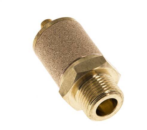 Silenciador de Control de Flujo de Latón G3/8'' Con Tuerca de Bloqueo