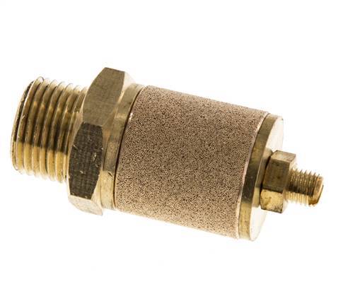 Silenciador de Control de Flujo de Latón G3/8'' Con Tuerca de Bloqueo