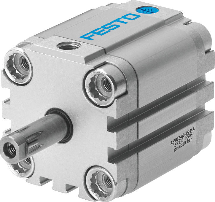 Festo Cilindro Compacto 100mm Diámetro 10mm Carrera Simple Efecto - 157248