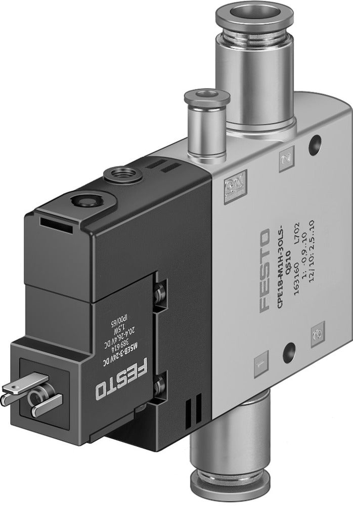 Festo 3/2 NC Monostable Válvula Solenoide De Aire QS-10 1000l/min - 163805