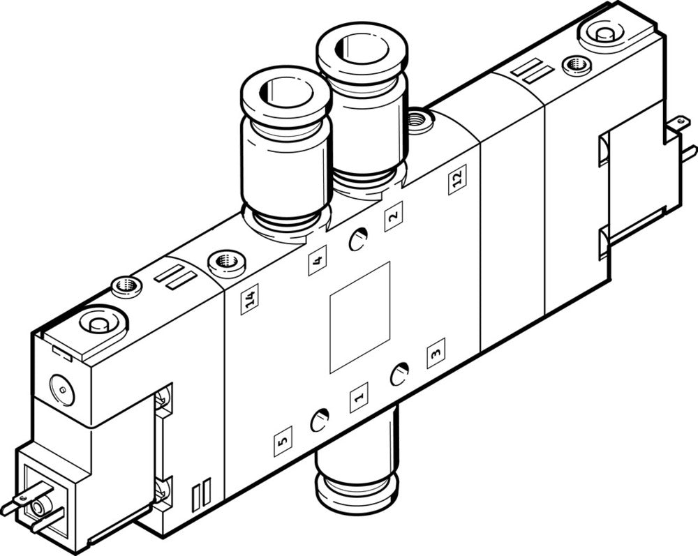 Festo 5/3 Válvula Solenoide De Aire Comprimido QS-10 1000L/Min - 170263