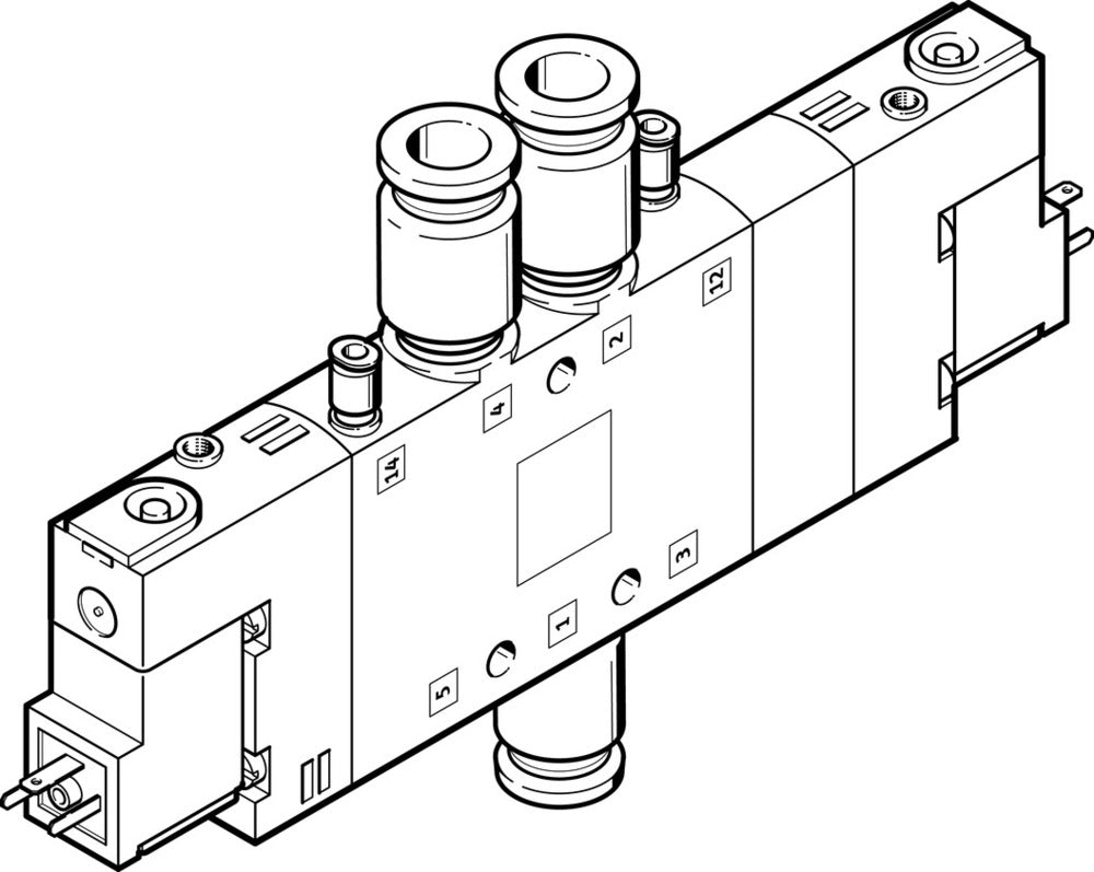 Festo 5/3 NC Válvula Solenoide De Aire QS-8 850l/min - 170326
