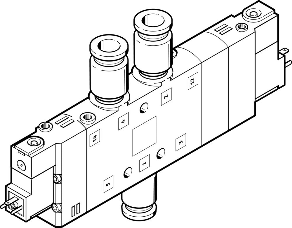 Festo 5/3 NC Válvula Solenoide De Aire QS-10 1250l/min - 170271