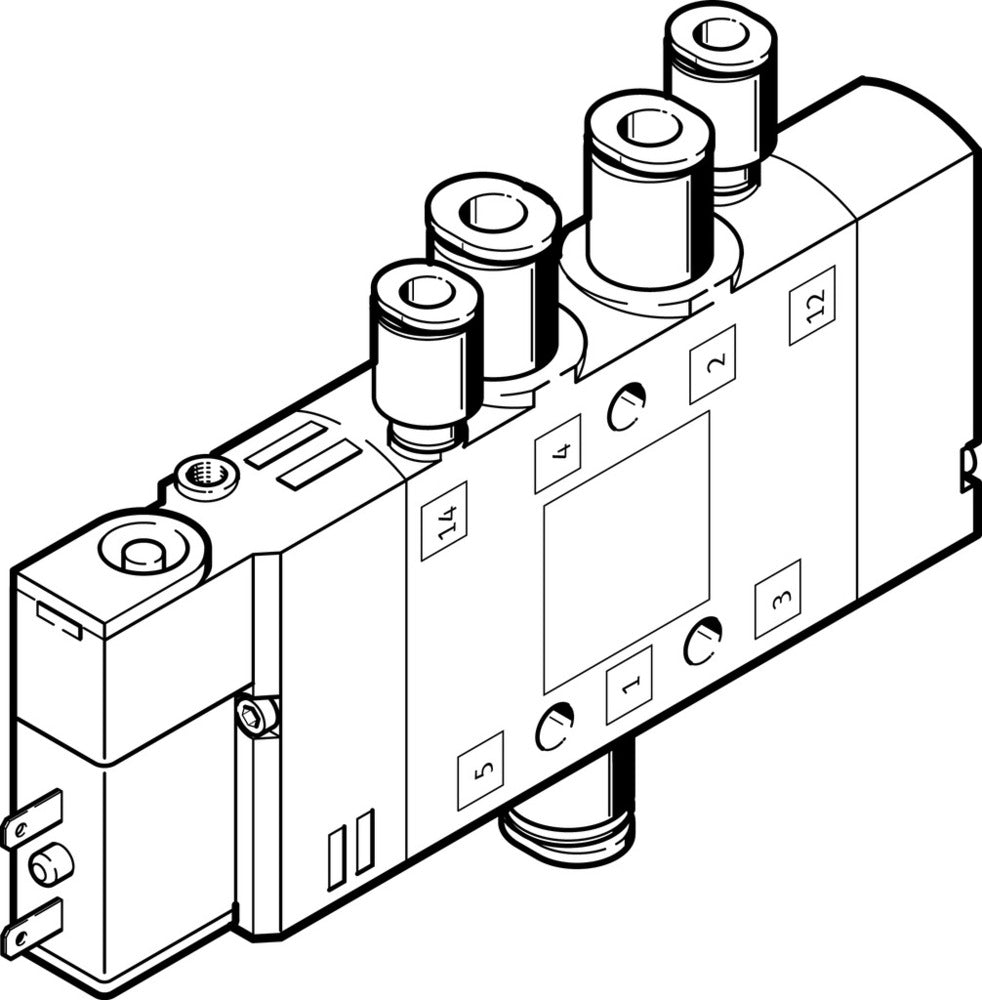 Festo 5/2 Monostable Válvula Solenoide De Aire QS-4 180L/Min - 196885