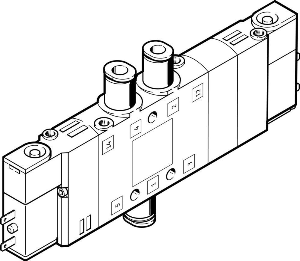 Festo 5/3 NC Válvula Solenoide De Aire QS-8 720L/Min - 196904