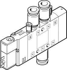 Festo 5/2 Monostable Válvula Solenoide De Aire QS-6 400l/min - 196913