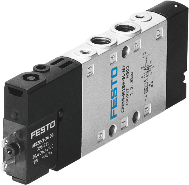 Festo 5/2 Monostable Válvula Solenoide De Aire M7 350L/Min - 196928