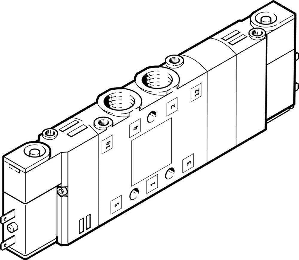 Festo 5/3 NC Válvula Solenoide De Aire G1/8 750L/Min - 196938